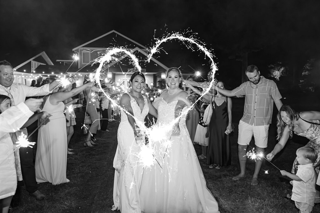 Same-sex wedding ceremony for Crystle and Leona at Trinity Tree Farm in Washington