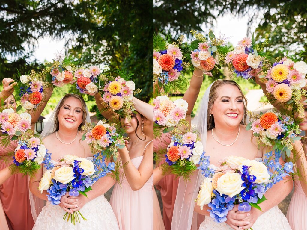 Same-sex wedding ceremony for Crystle and Leona at Trinity Tree Farm in Washington