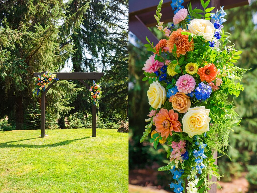 Same-sex wedding ceremony for Crystle and Leona at Trinity Tree Farm in Washington