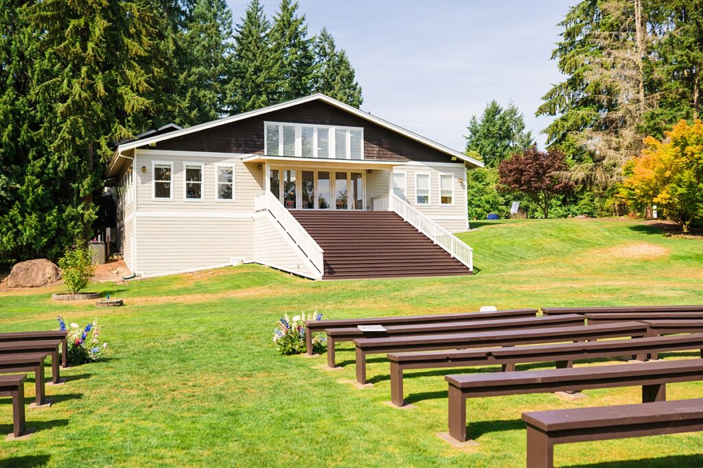 Same-sex wedding ceremony for Crystle and Leona at Trinity Tree Farm in Washington